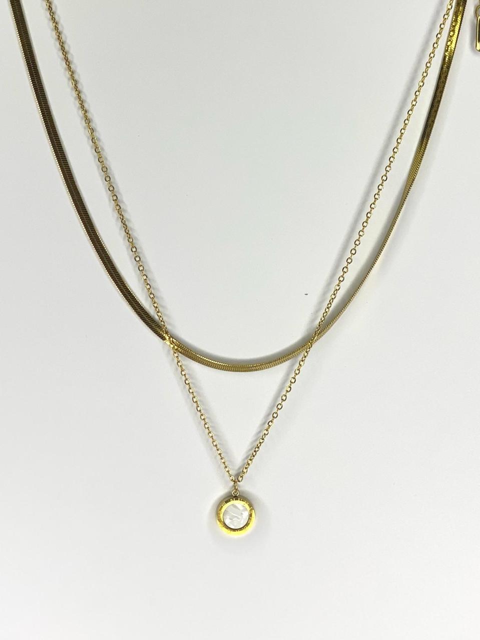 Two-Tone Pendant Necklace